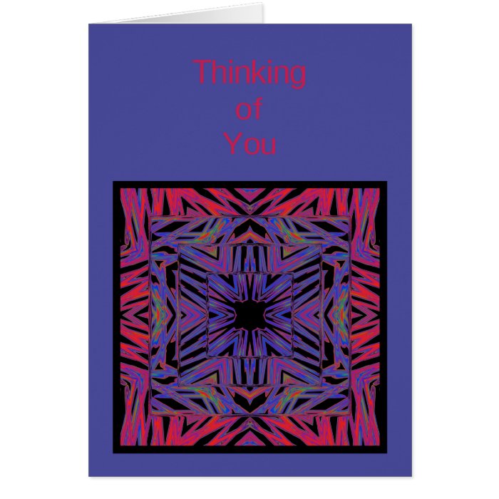 Red Blue Abstract Thinking of You Card Template