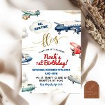 Red Blue Airplane First Birthday Boy Invitation<br><div class="desc">Airplanes Boy Birthday Invitation,  How Time Flies 1st Birthday Invitation,  Pilot Kid’s Birthday Party Invitation,  Aviation Party,  Kids Plane Birthday Party,  First Class Airplane Birthday Party,  Blue Airplane Birthday Boy,  One Fly Kids Birthday,  First in Flight Birthday Boy Invitation,  Jet Pilot Birthday Invitation,  Baby Pilot 1st Birthday.</div>