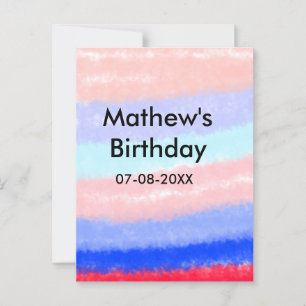 Red blue American boy birthday add name date Postcard