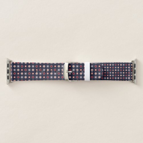 Red blue and Beige Dots Apple Watch Band