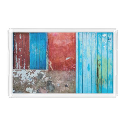 Red blue and grey wall door and window acrylic tray