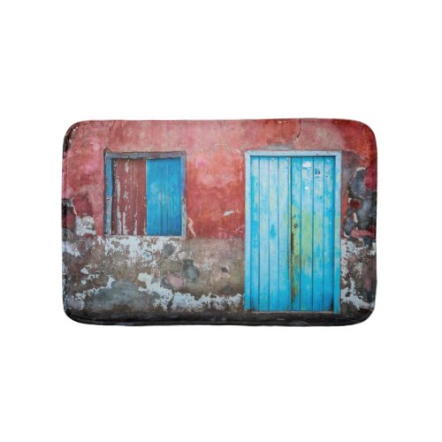 Red blue and grey wall door and window bath mat