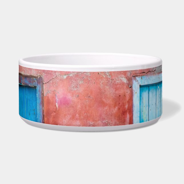 Red, blue and grey wall, door and window bowl (Front)