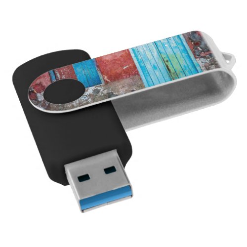 Red blue and grey wall door and window flash drive