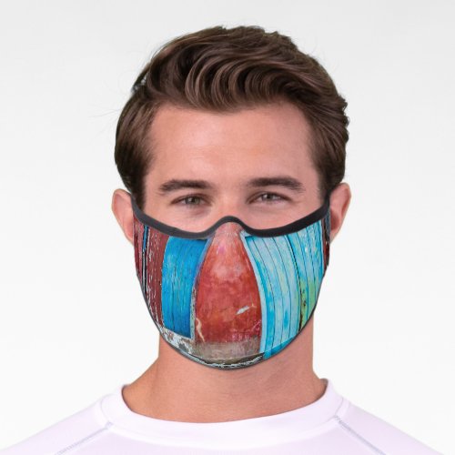Red blue and grey wall door and window premium face mask