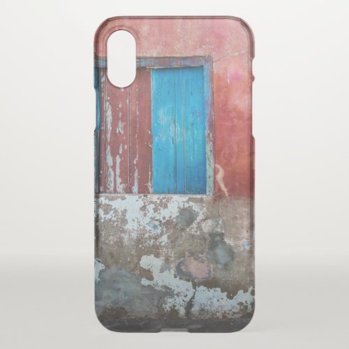 Red blue and grey wall door and window iPhone x case