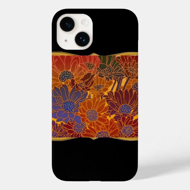 Red Blue And Orange Flowers Case-Mate iPhone Case (Back)