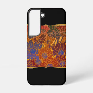 Red Blue And Orange Flowers Samsung Galaxy S22 Case