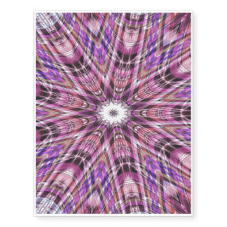 Red, blue and purple ikat in 9-pointed star temporary tattoos