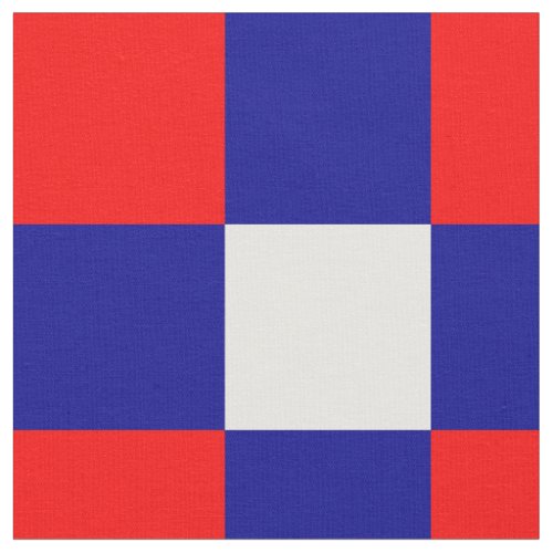 Red blue and white checkerboard pattern fabric