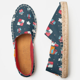 Red Blue and White Holiday Gifts Christmas Espadrilles