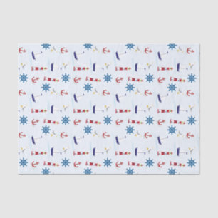 Red, Blue and White Nautical Tissue Paper