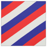 Red, blue and white striped pattern fabric