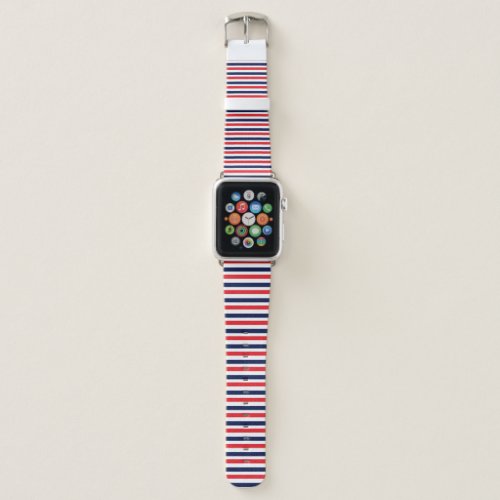 Red blue and white stripes pattern apple watch band