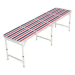 Red, blue and white stripes pattern beer pong table
