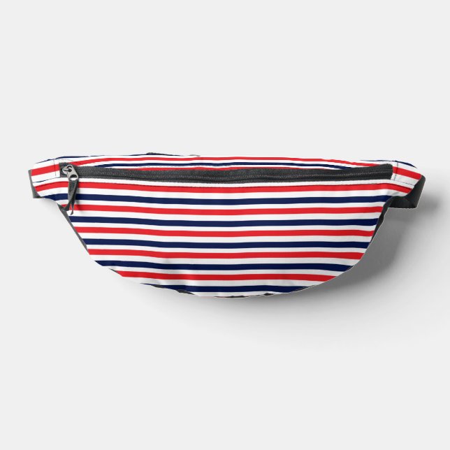Red, blue and white stripes pattern fanny pack (Lay Down)