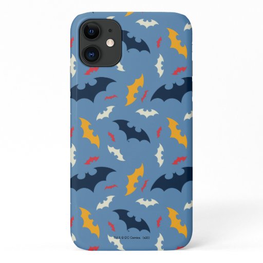 Red, Blue, and Yellow Bat Logo Pattern iPhone 11 Case