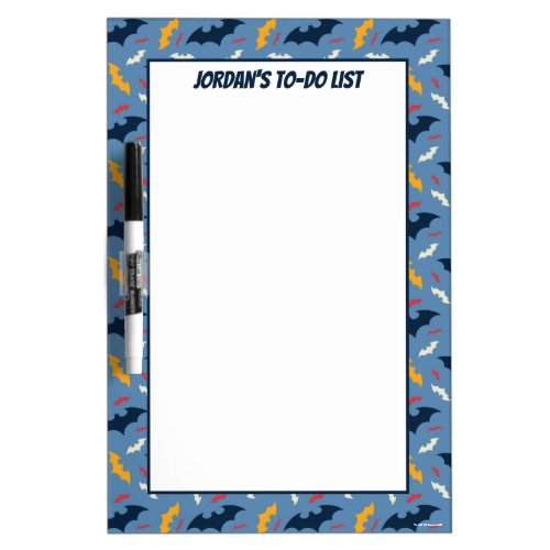 Red Blue and Yellow Bat Logo Pattern Dry Erase Board