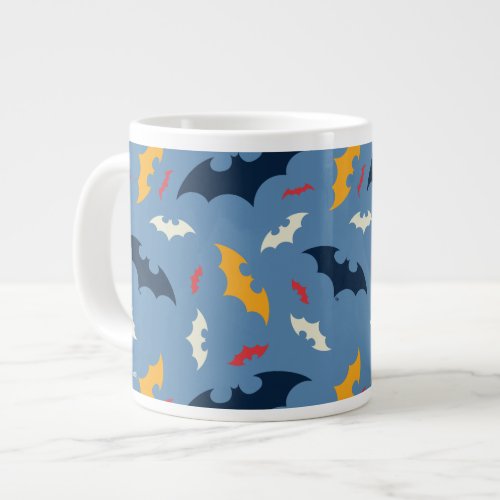 Red Blue and Yellow Bat Logo Pattern Giant Coffee Mug