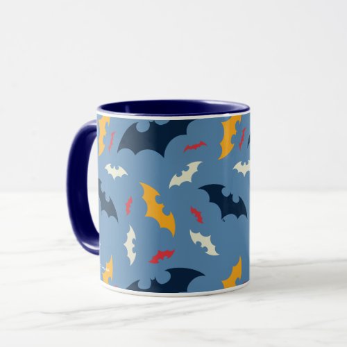 Red Blue and Yellow Bat Logo Pattern Mug