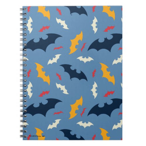 Red Blue and Yellow Bat Logo Pattern Notebook