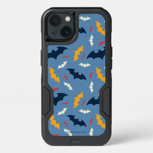 Red Blue and Yellow Bat Logo Pattern iPhone 13 Case