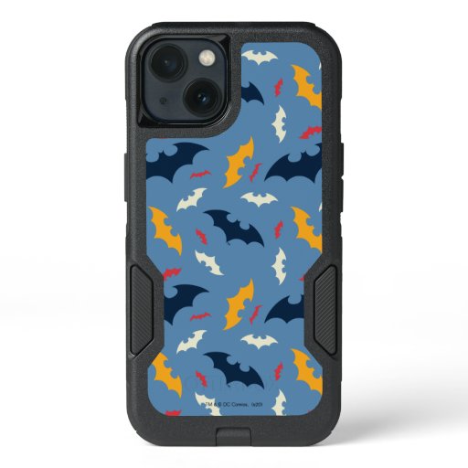 Red, Blue, and Yellow Bat Logo Pattern iPhone 13 Case
