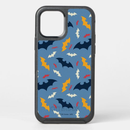 Red Blue and Yellow Bat Logo Pattern OtterBox Symmetry iPhone 12 Case