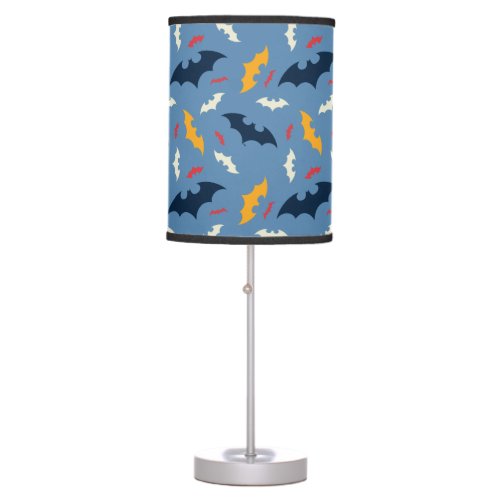 Red Blue and Yellow Bat Logo Pattern Table Lamp
