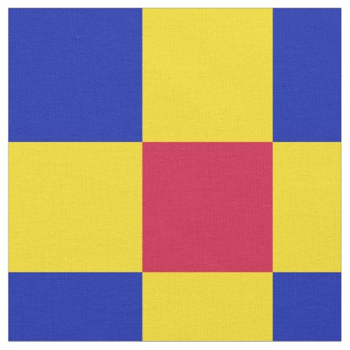 Red blue and yellow checkerboard pattern fabric