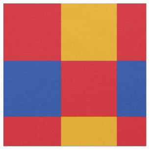 Red, blue and yellow checkerboard pattern fabric