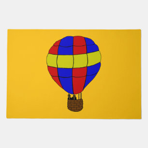 Red Blue and Yellow Hot Air Balloon Doormat