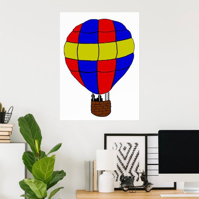 Red Blue and Yellow Hot Air Balloon Poster (Creator Uploaded)