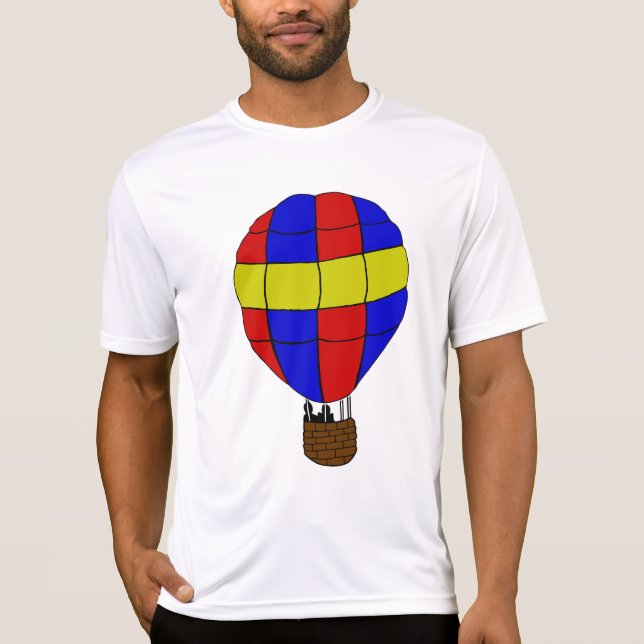 Red Blue and Yellow Hot Air Balloon T-Shirt (Front)