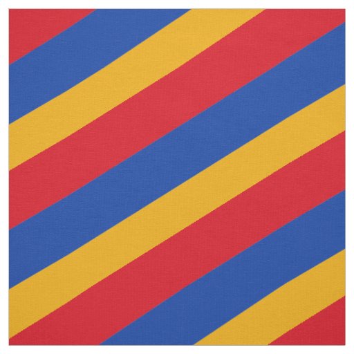 Red, blue and yellow striped pattern fabric