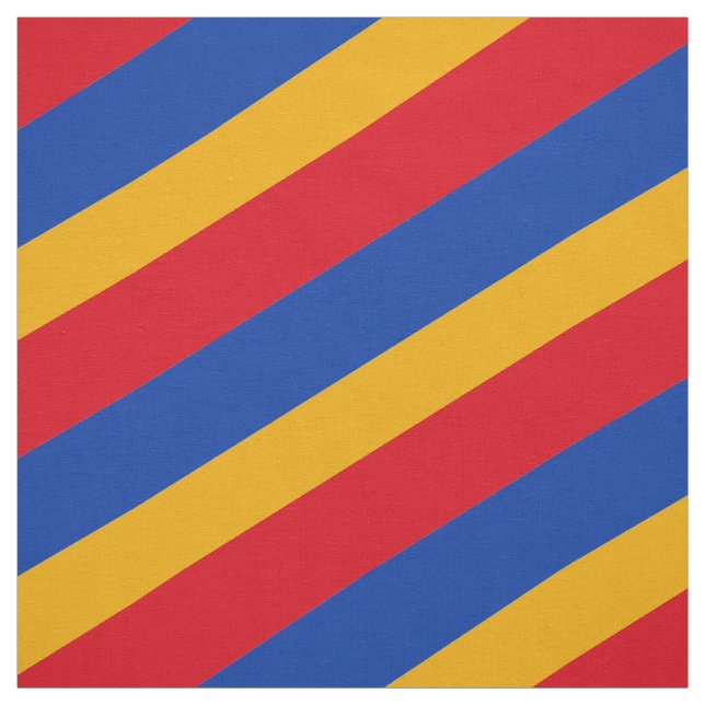 Red, blue and yellow striped pattern fabric (Swatch)
