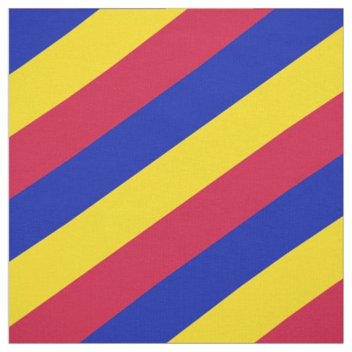 Red blue and yellow striped pattern fabric