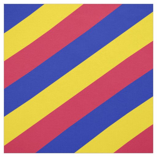 Red, blue and yellow striped pattern fabric