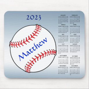 Red Blue Baseball 2023 Sports Calendar Mousepad