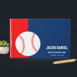 Red Blue Baseball Bar Mitzvah Guest Book<br><div class="desc">Modern red and blue baseball themed Bar Mitzvah guest book. Easily personalize for your event.</div>