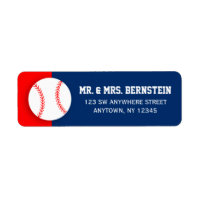 Red Blue Baseball Return Address