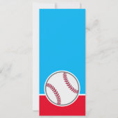 Red Blue Baseball Ticket Couples Baby Shower Photo Invitation (Back)