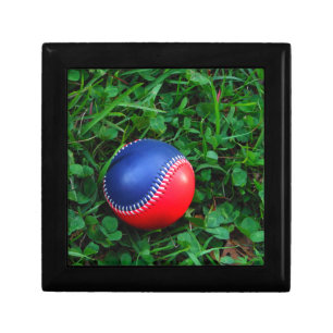 Red & Blue Baseball with White Stitching Jewelry Box