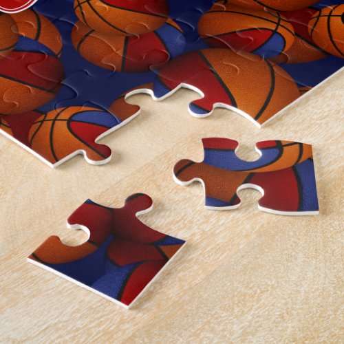 red blue basketball girls boys team colors jigsaw puzzle