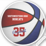 Red blue basketball girls boys team colors sticker