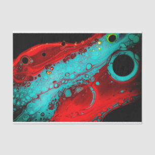 Red Blue Black Abstract, Decoupage, Bag Stuffing Tissue Paper