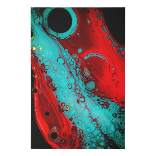 Red Blue Black Abstract Painting Faux Canvas Print