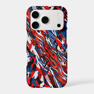 Red Blue Black Abstract Racing Flames iPhone 17 Pro Case