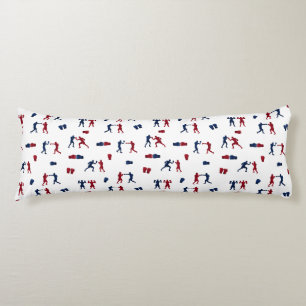 Red & Blue Boxing Gloves Boxer Pattern Body Pillow