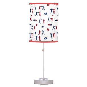 Red & Blue Boxing Gloves Boxer Table Lamp